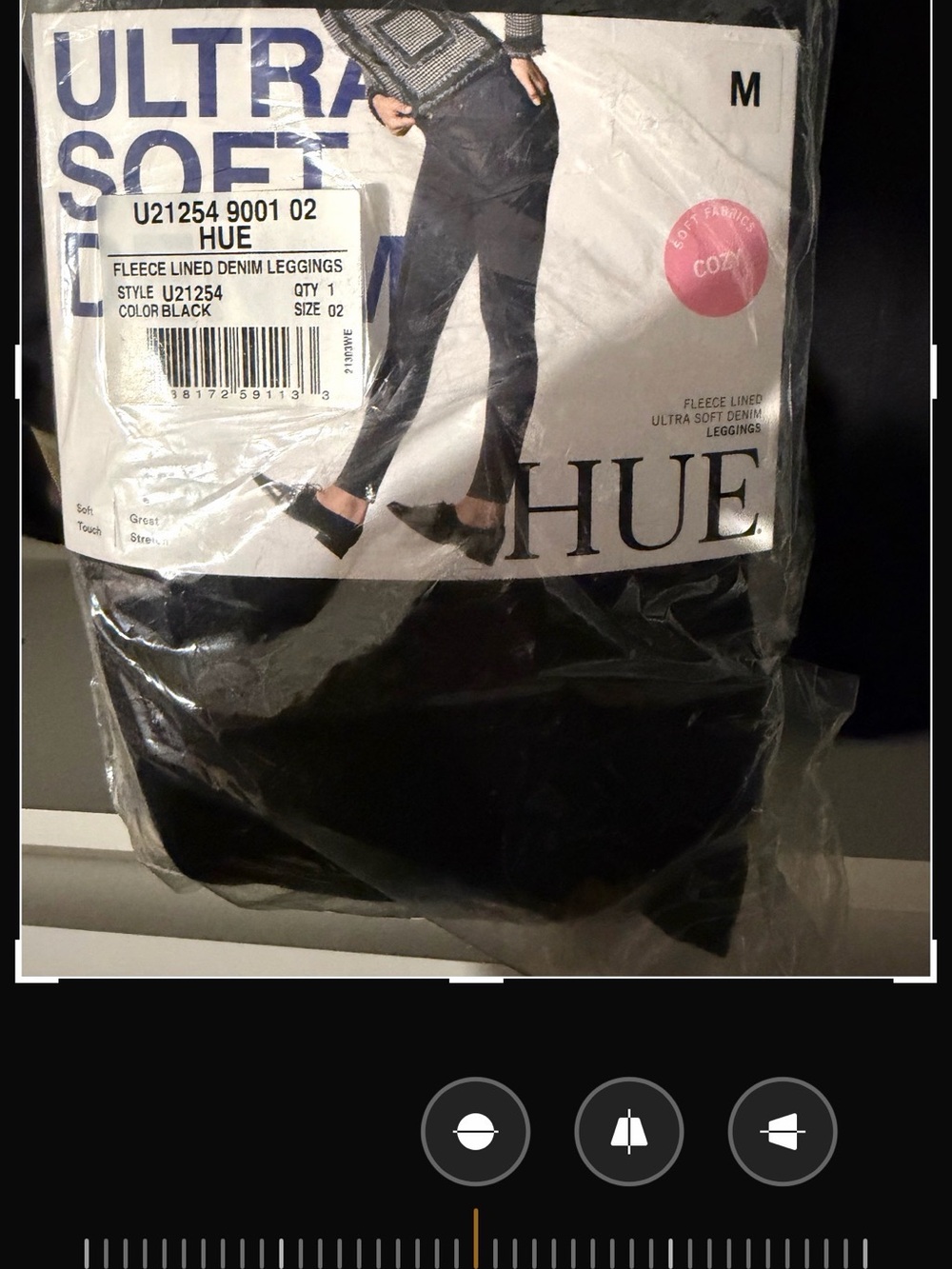 HUE Black Fleece-Lined Denim Jeggings — Women’s